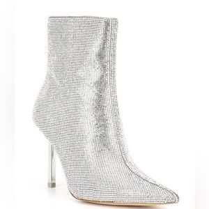 Steve Madden Rhinestone/Metallic/ Silver Stiletto botties